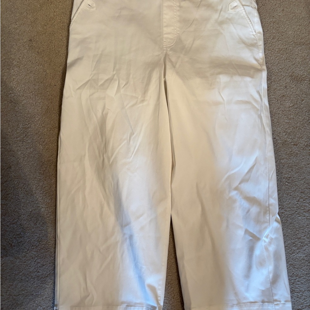 Bright white Spanx Wide-Leg cropped Pants NWT
